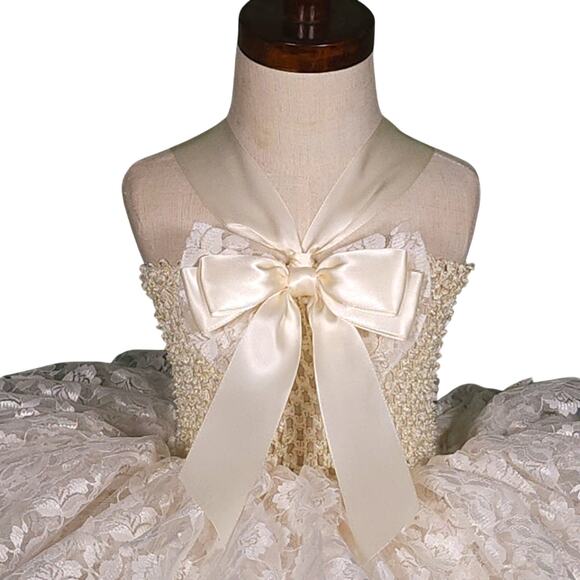 BLACK FRIDAY SALE - Ivory Lace TuTu Dress w/ Matching Headband NWT Size 2T - 3T - Picture 2 of 16